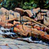 New England waterfall rocky mound