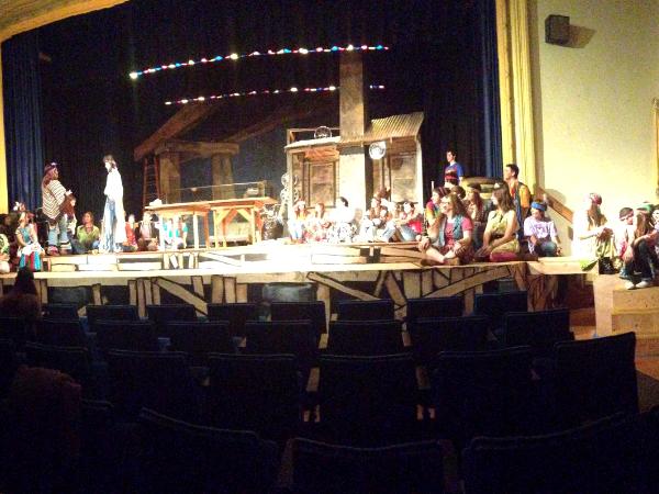 Overall theater shot of Godspell Set