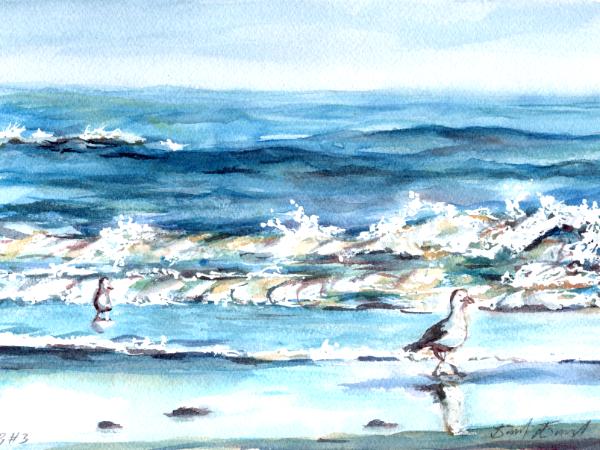 Beach with Gulls #3
