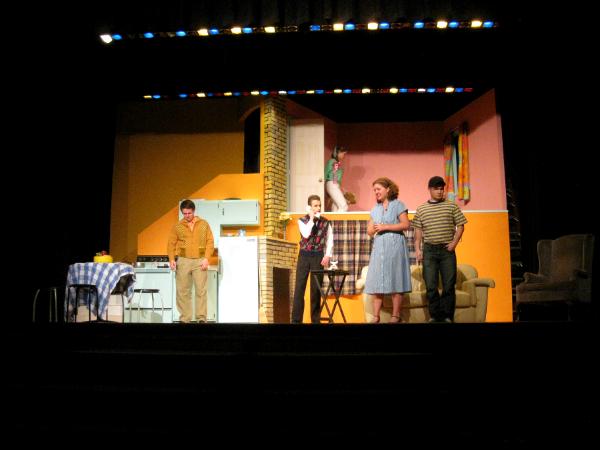 Bye Bye Birdie Completed MacAfee House set, photo by Claudia Kranz