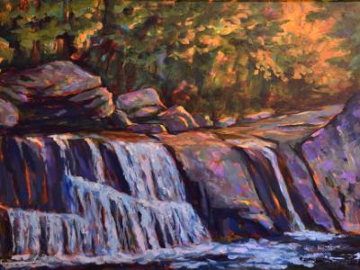 New England falls with rocks New England falls with rocks