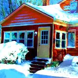 snow house contrast